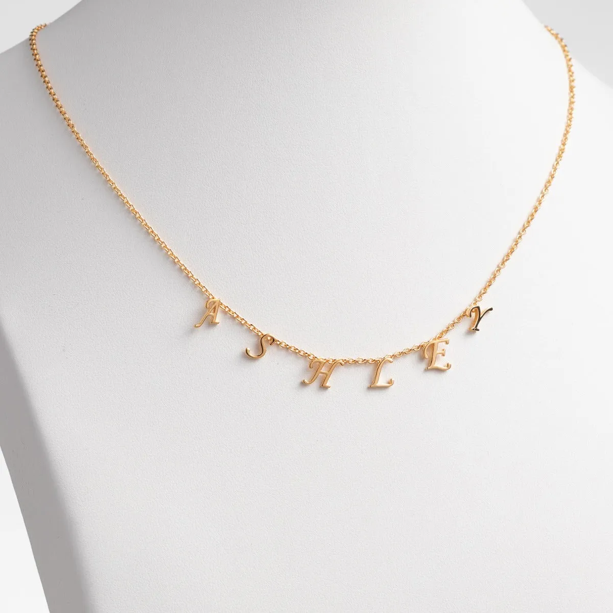 14K Gold Plated Dainty Letters Choker Name Necklace sold by Limoges Jewelry product image thumbnail 2