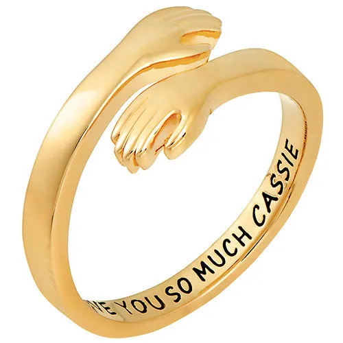 14K Gold Plated Personalized Hug Ring sold by Limoges Jewelry product image thumbnail 2