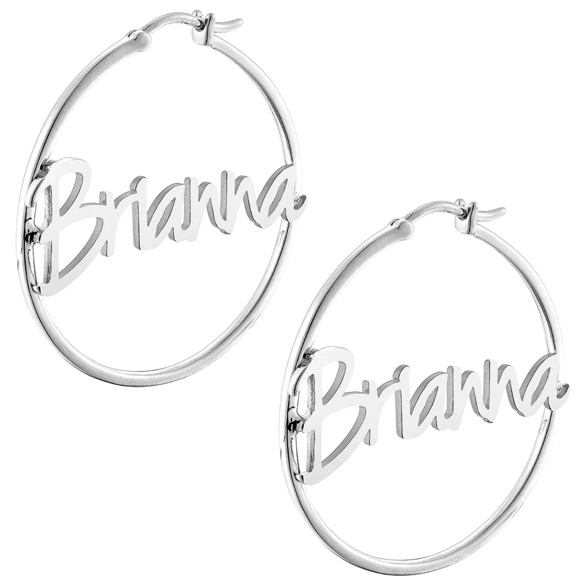 Personalized Name Medium Hoop Earrings sold by Limoges Jewelry product image thumbnail 3