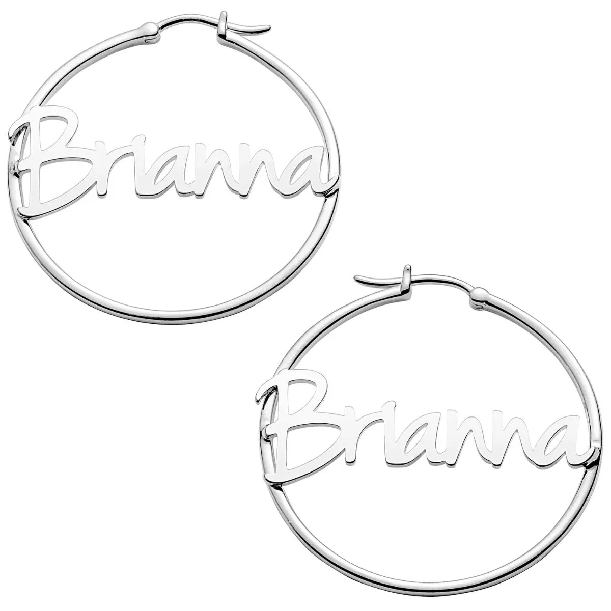 Personalized Name Medium Hoop Earrings sold by Limoges Jewelry product image thumbnail 2