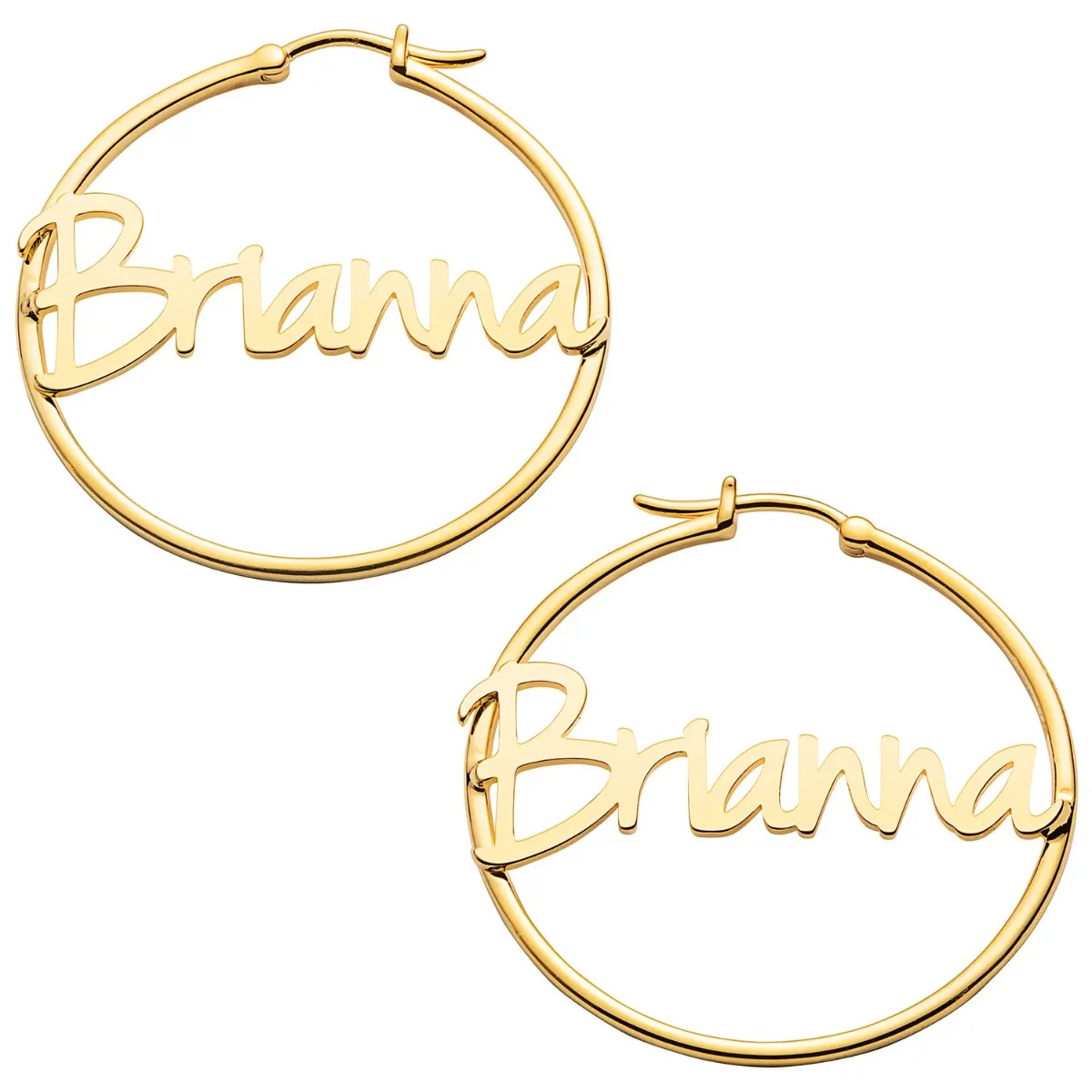 Personalized Name Medium Hoop Earrings sold by Limoges Jewelry product image thumbnail 5