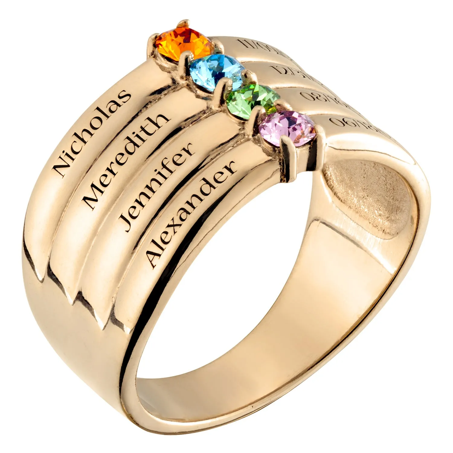 14K Gold over Sterling Birthstone, Name and Date Ring sold by Limoges Jewelry product image thumbnail 4