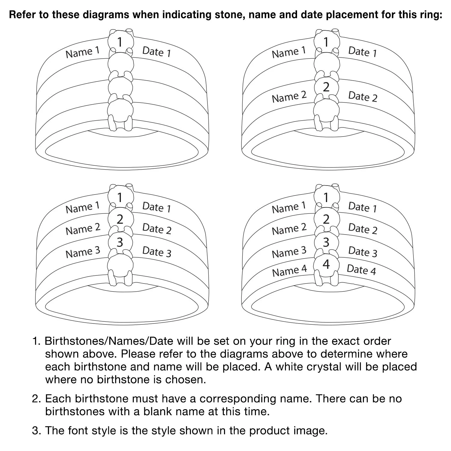 14K Gold over Sterling Birthstone, Name and Date Ring sold by Limoges Jewelry product image thumbnail 5
