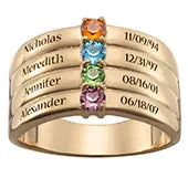 14K Gold over Sterling Birthstone, Name and Date Ring sold by Limoges Jewelry product image thumbnail 3