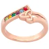 14K Rose Gold Plated Trinity Bypass Birthstone Ring sold by Limoges Jewelry