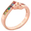 14K Rose Gold Plated Trinity Bypass Birthstone Ring sold by Limoges Jewelry