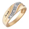 10K Yellow Gold Mens Engraved Name Diamond Wedding Band sold by Limoges Jewelry