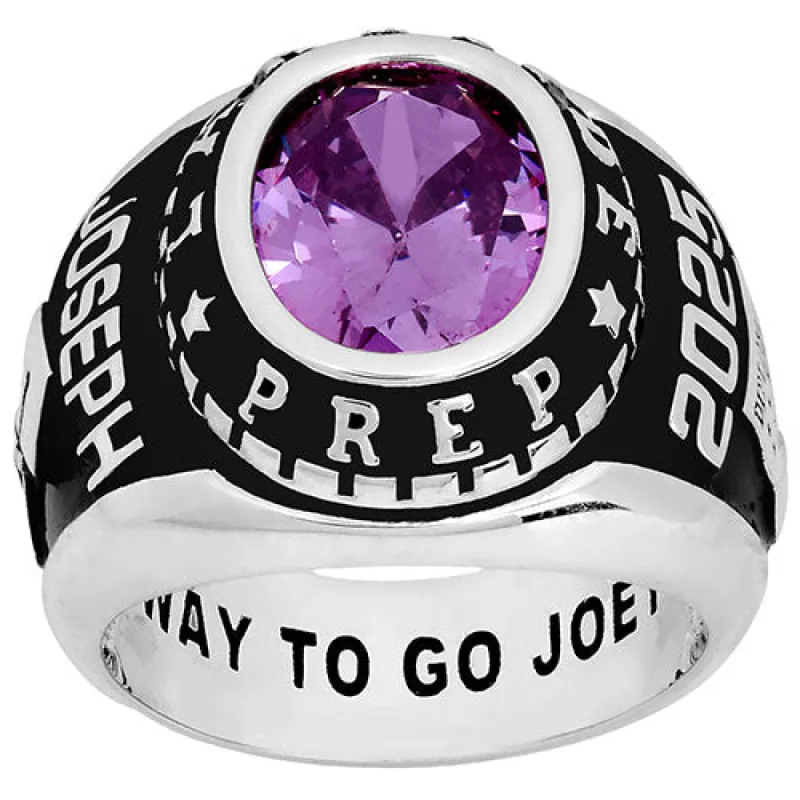 Men's CELEBRIUM Traditional Oval Stone Class Ring sold by Limoges Jewelry