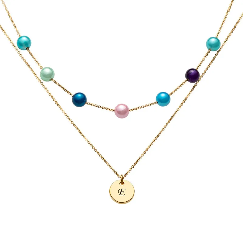 Birth Pearl Personalized Layered Necklace sold by Limoges Jewelry