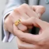 14K Gold Plated Engraved Double Row Birthstones Signet Ring sold by Limoges Jewelry