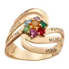 14K Gold over Sterling Family Name and Birthstone Ring sold by Limoges Jewelry