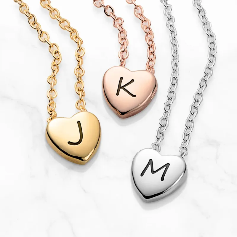 Mini Heart Initial Necklaces sold by Limoges Jewelry