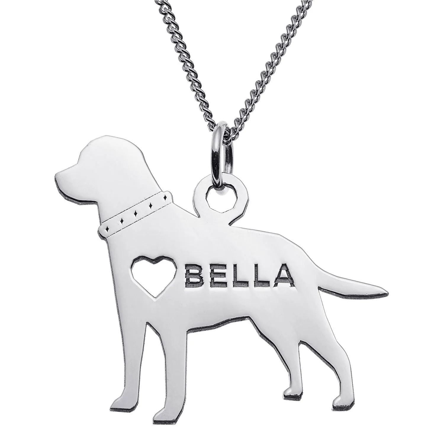 Sterling Silver Labrador Silhouette Necklace sold by Limoges Jewelry