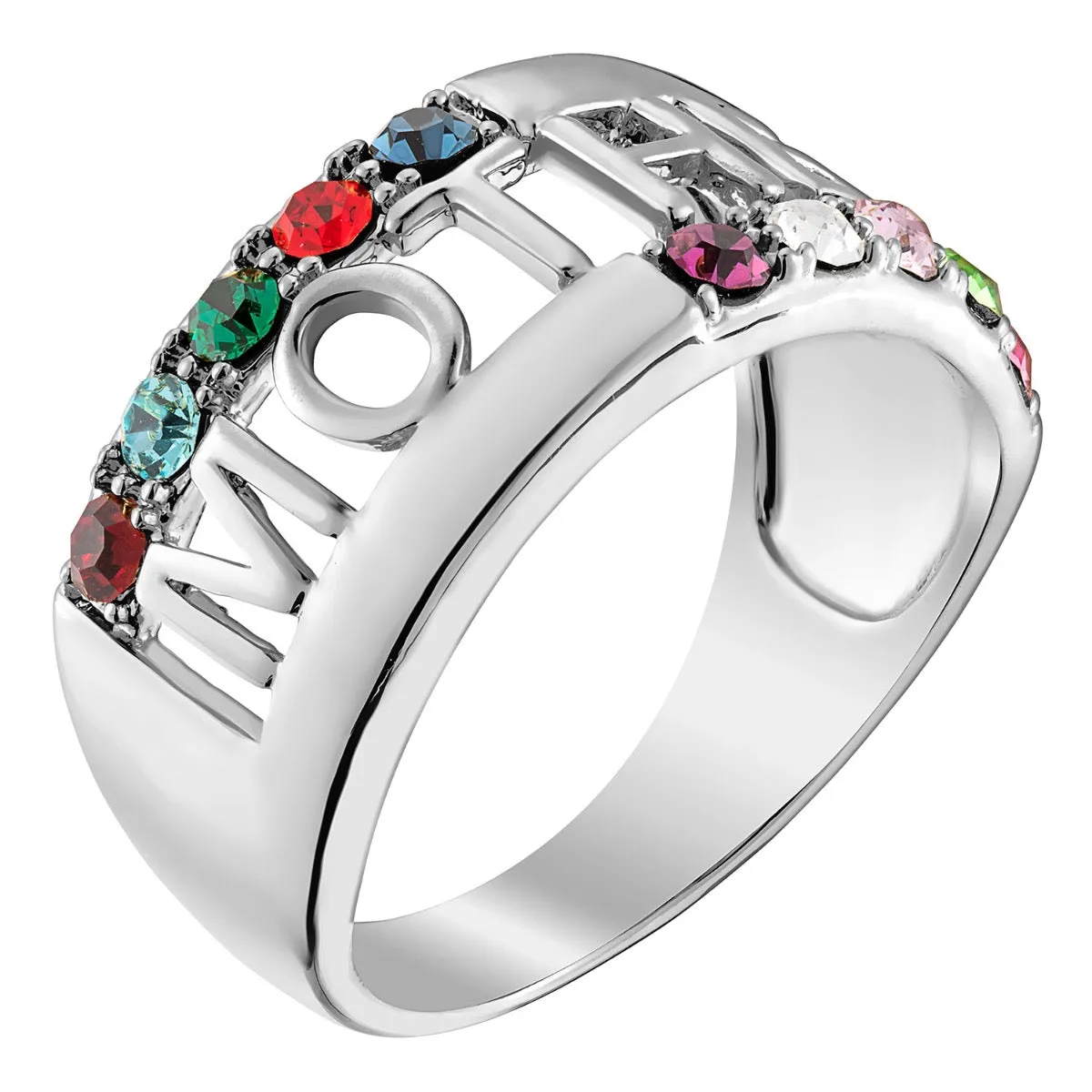 Sterling Silver Mother Family Birthstone Ring sold by Limoges Jewelry product image thumbnail 2