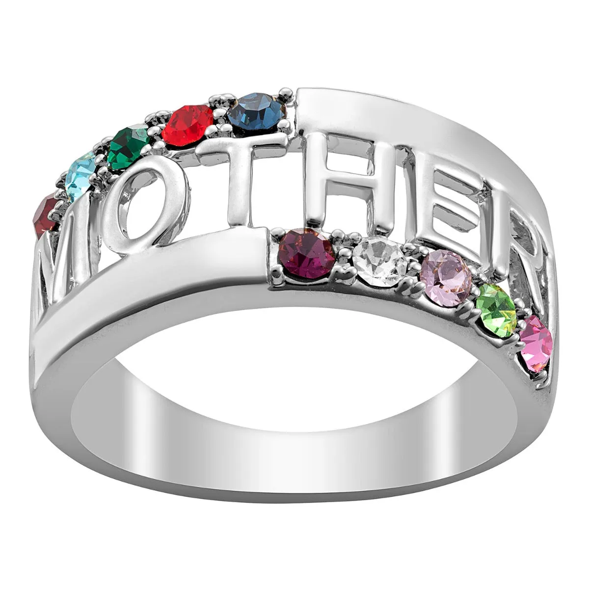 Sterling Silver Mother Family Birthstone Ring sold by Limoges Jewelry