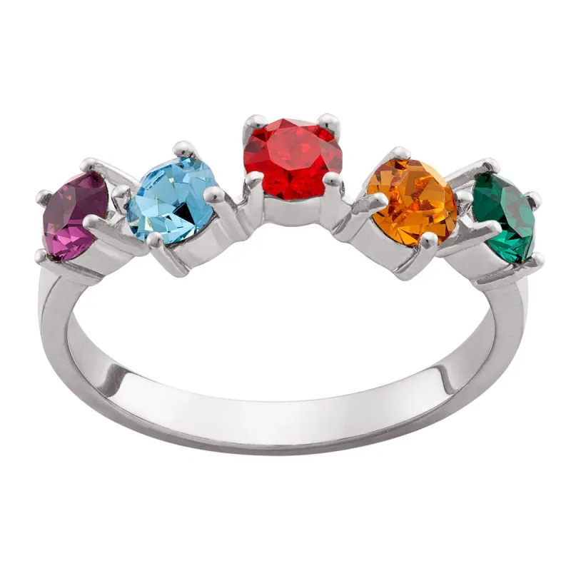 Sterling Silver Family Birthstone Ring sold by Limoges Jewelry