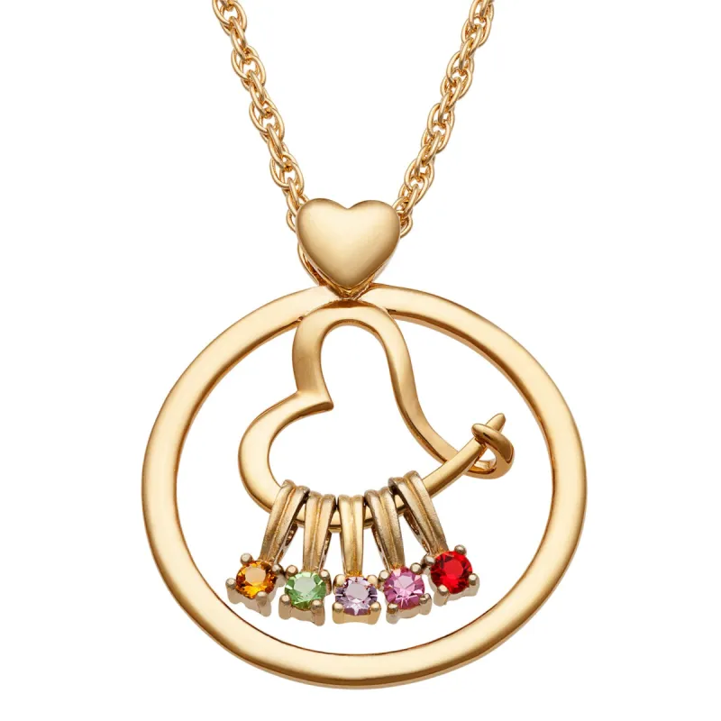 Family Circle and Heart Slider Pendant sold by Limoges Jewelry