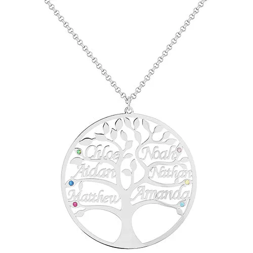 Name and Birthstone Family Tree Necklace sold by Limoges Jewelry product image thumbnail 2