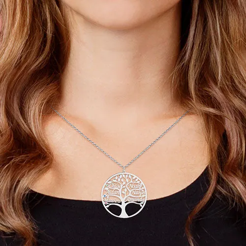 Name and Birthstone Family Tree Necklace sold by Limoges Jewelry product image thumbnail 3