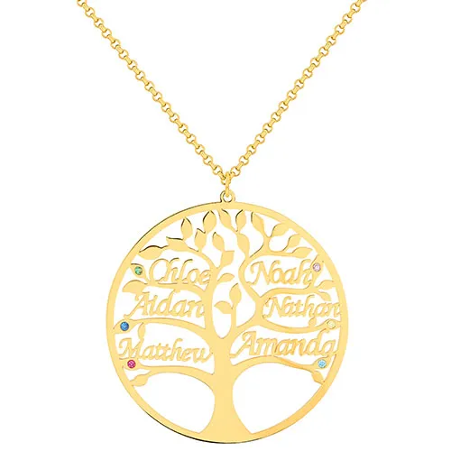 Name and Birthstone Family Tree Necklace sold by Limoges Jewelry product image thumbnail 4