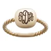 Gold Over Sterling Petite Monogram Square Band Ring sold by Limoges Jewelry