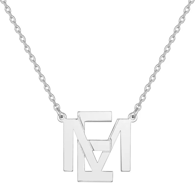 Sterling Silver Stacked Initials Necklace sold by Limoges Jewelry