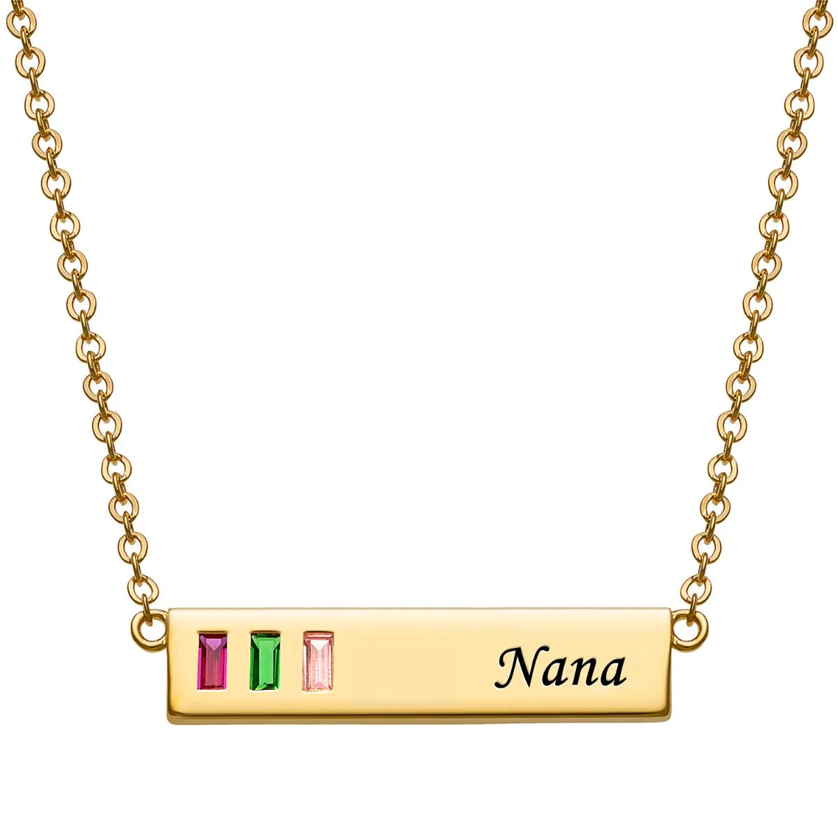 Baguette Birthstone Nana Bar Pendant sold by Limoges Jewelry product image thumbnail 4