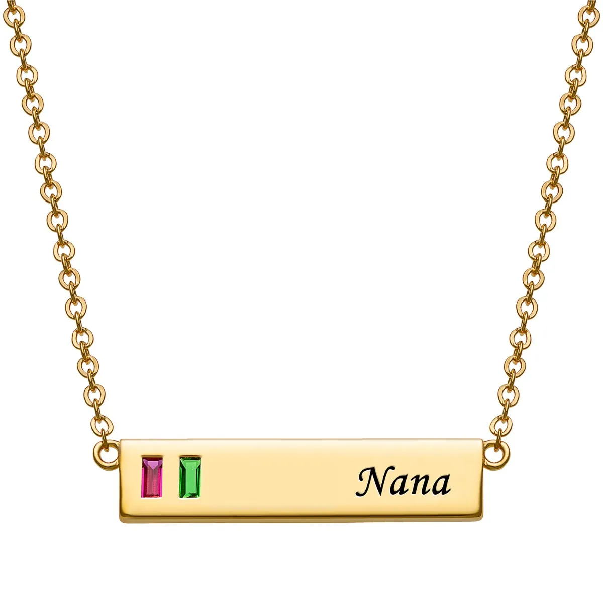 Baguette Birthstone Nana Bar Pendant sold by Limoges Jewelry product image thumbnail 3