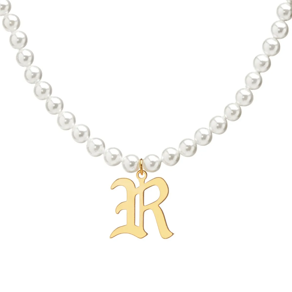 Personalized Pearl Initial Necklace sold by Limoges Jewelry product image thumbnail 3