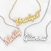 Sterling Silver Medium Bold Script Name Necklace sold by Limoges Jewelry