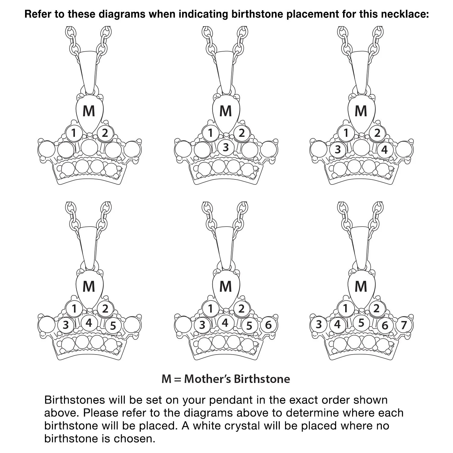14K Gold over Sterling Mother's Family Crown Birthstone Pendant sold by Limoges Jewelry product image thumbnail 4
