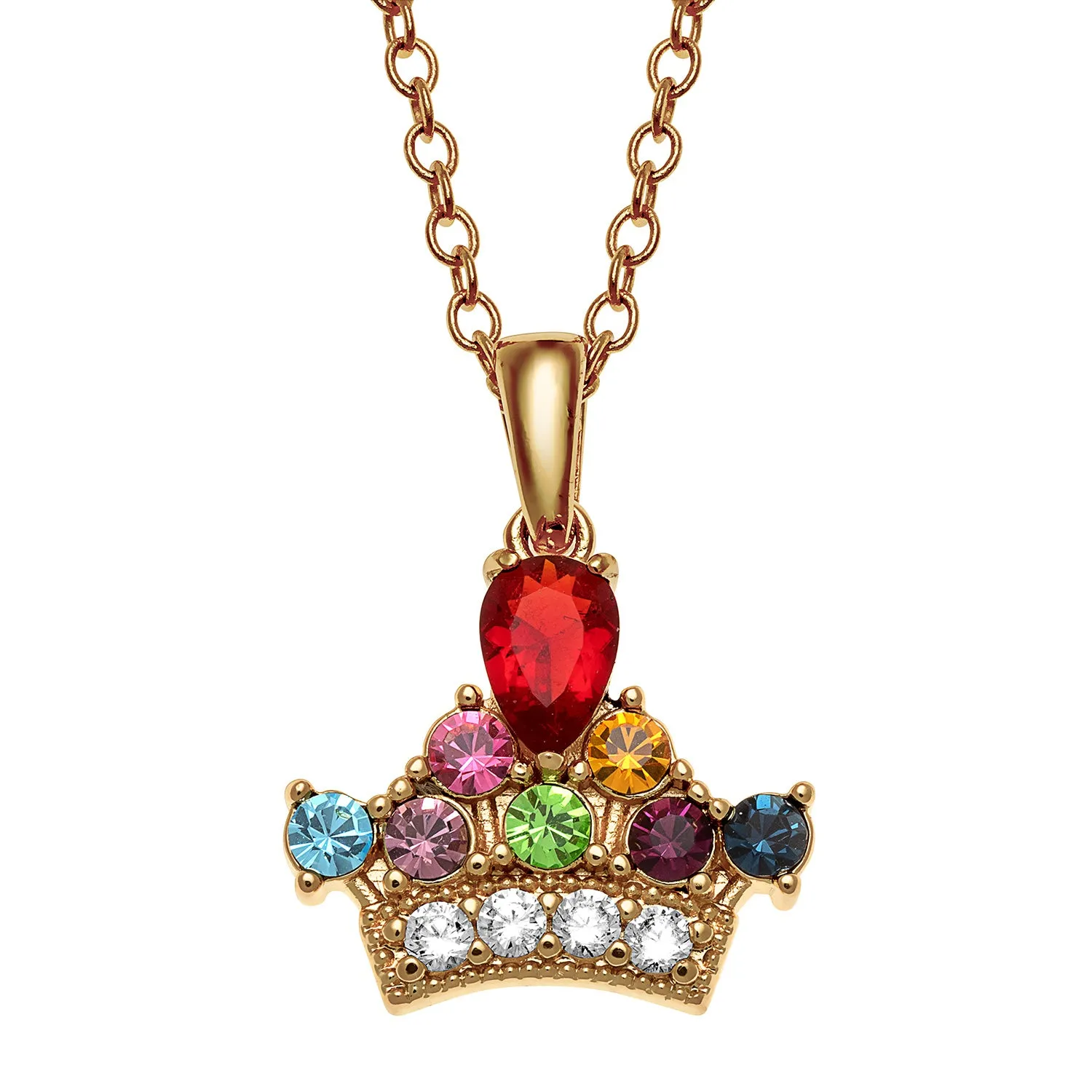 14K Gold over Sterling Mother's Family Crown Birthstone Pendant sold by Limoges Jewelry