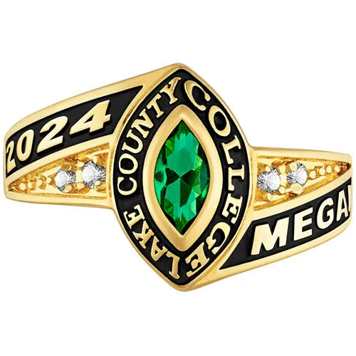 Women's Yellow CELEBRIUM Marquise Birthstone and CZ Class Ring sold by Limoges Jewelry product image thumbnail 2