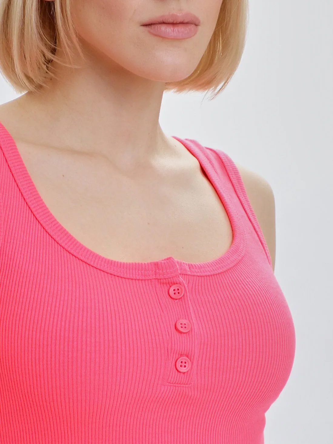 Mercan Button Up Crop Top - Neon Pink sold by Lookus Clothing product image thumbnail 3