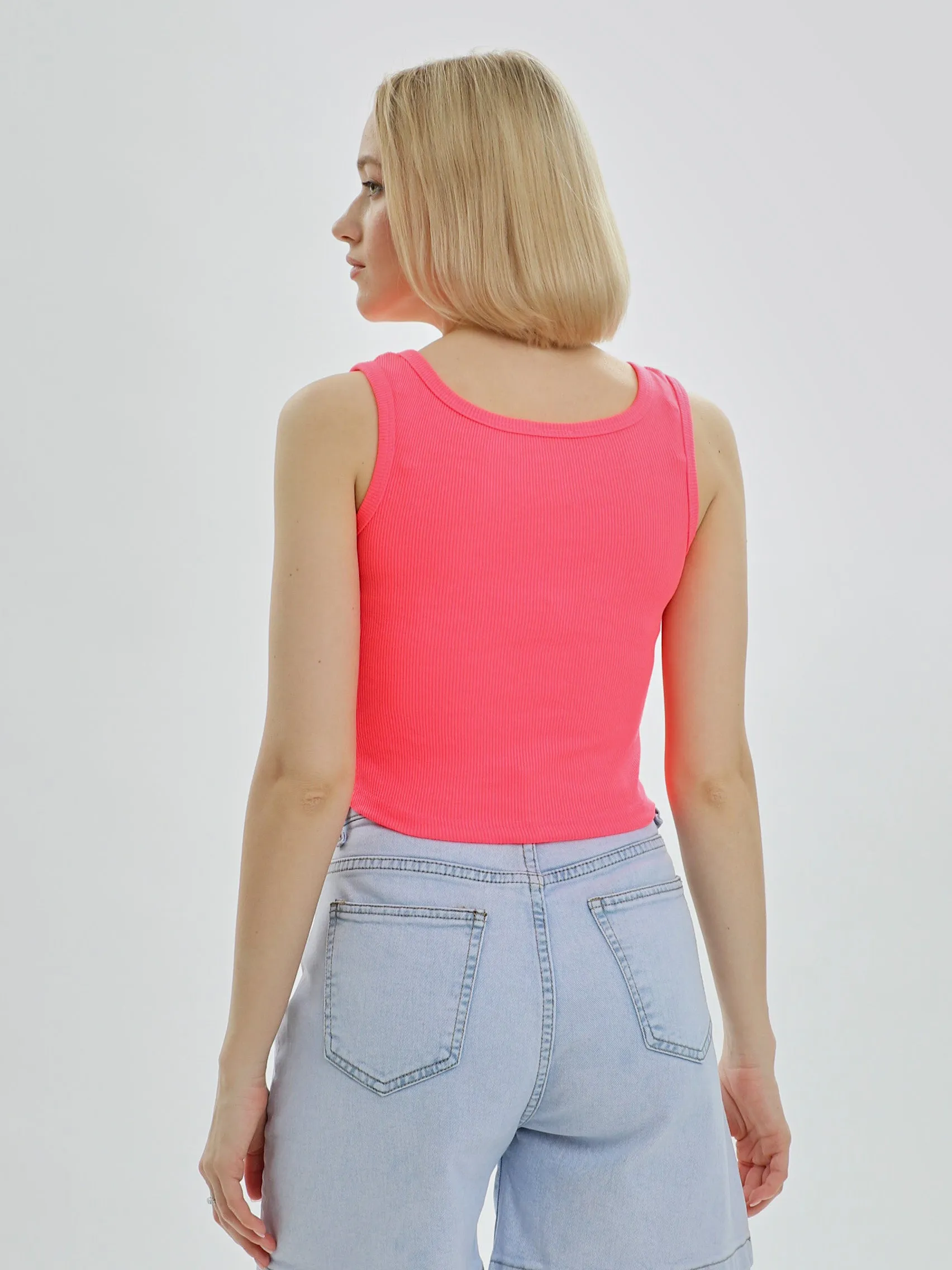 Mercan Button Up Crop Top - Neon Pink sold by Lookus Clothing product image thumbnail 2