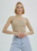 Mercan Button Up Crop Top - Beige sold by Lookus Clothing