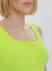 Mercan Button Up Crop Top - Neon Yellow sold by Lookus Clothing