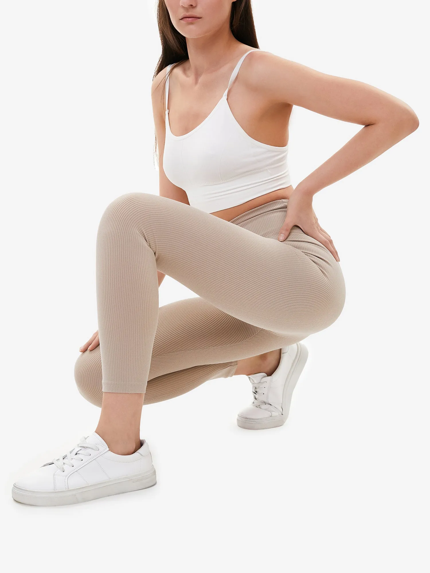 Zelal Ribbed Leggings Tan sold by Lookus Clothing product image thumbnail 4