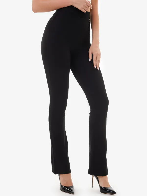 Aleyna Flare leg Ribbed Leggings - Black sold by Lookus Clothing