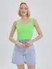 Mercan Button Up Crop Top - Neon Green sold by Lookus Clothing