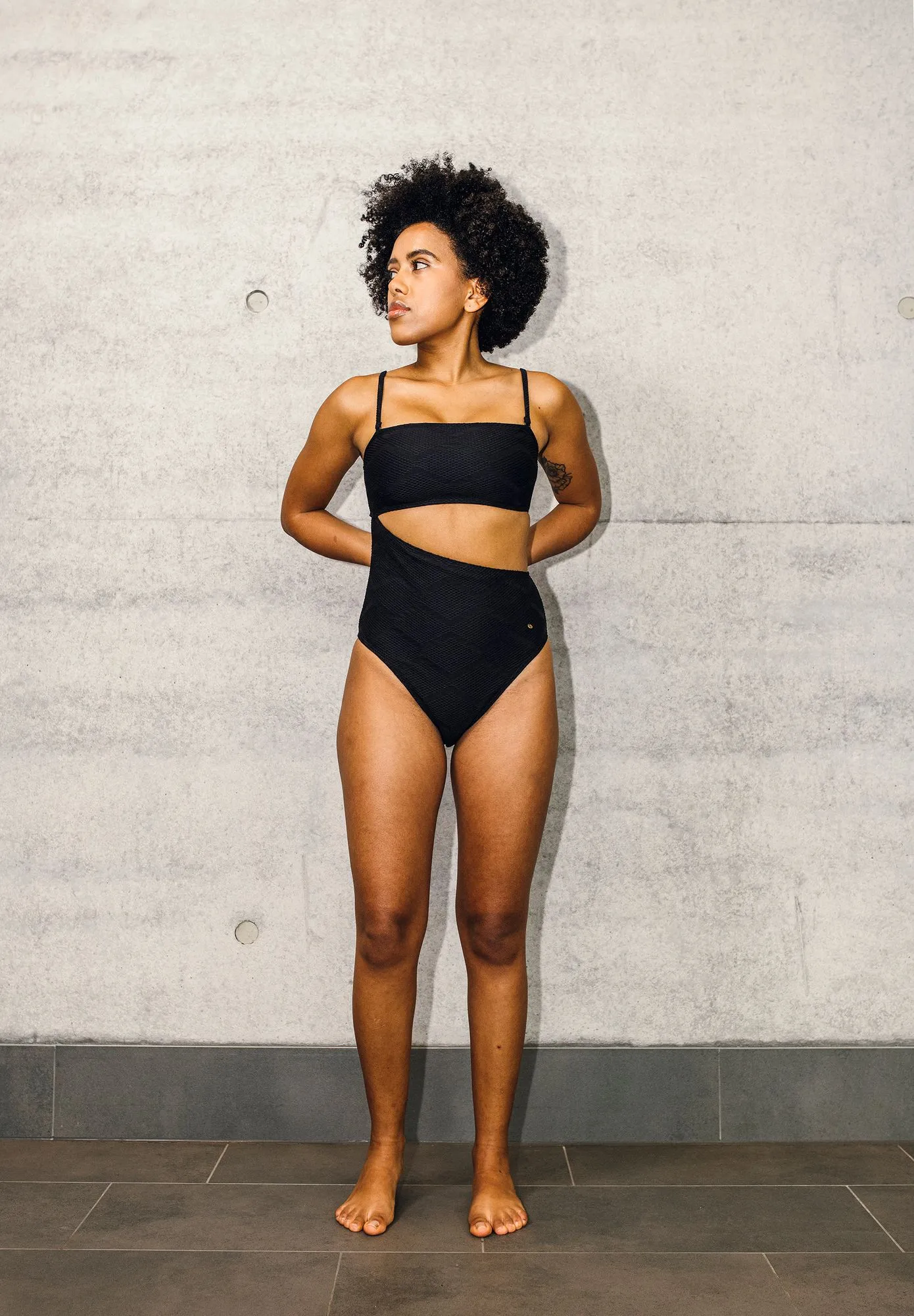 Badeanzug Asymmetrical HIBISCO Biobased Structure sold by Lovjoi product image thumbnail 3