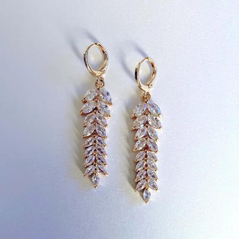 Celestina Jewelled Feather Earrings sold by Luxe Tones