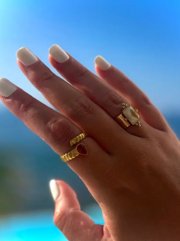 Kali Luxe 18k Gold Plated Cerise Wrap Ring made by Luxe Tones