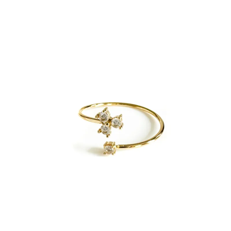 Liberty Luxe 18k Gold Plated Jewelled Wrap Ring sold by Luxe Tones