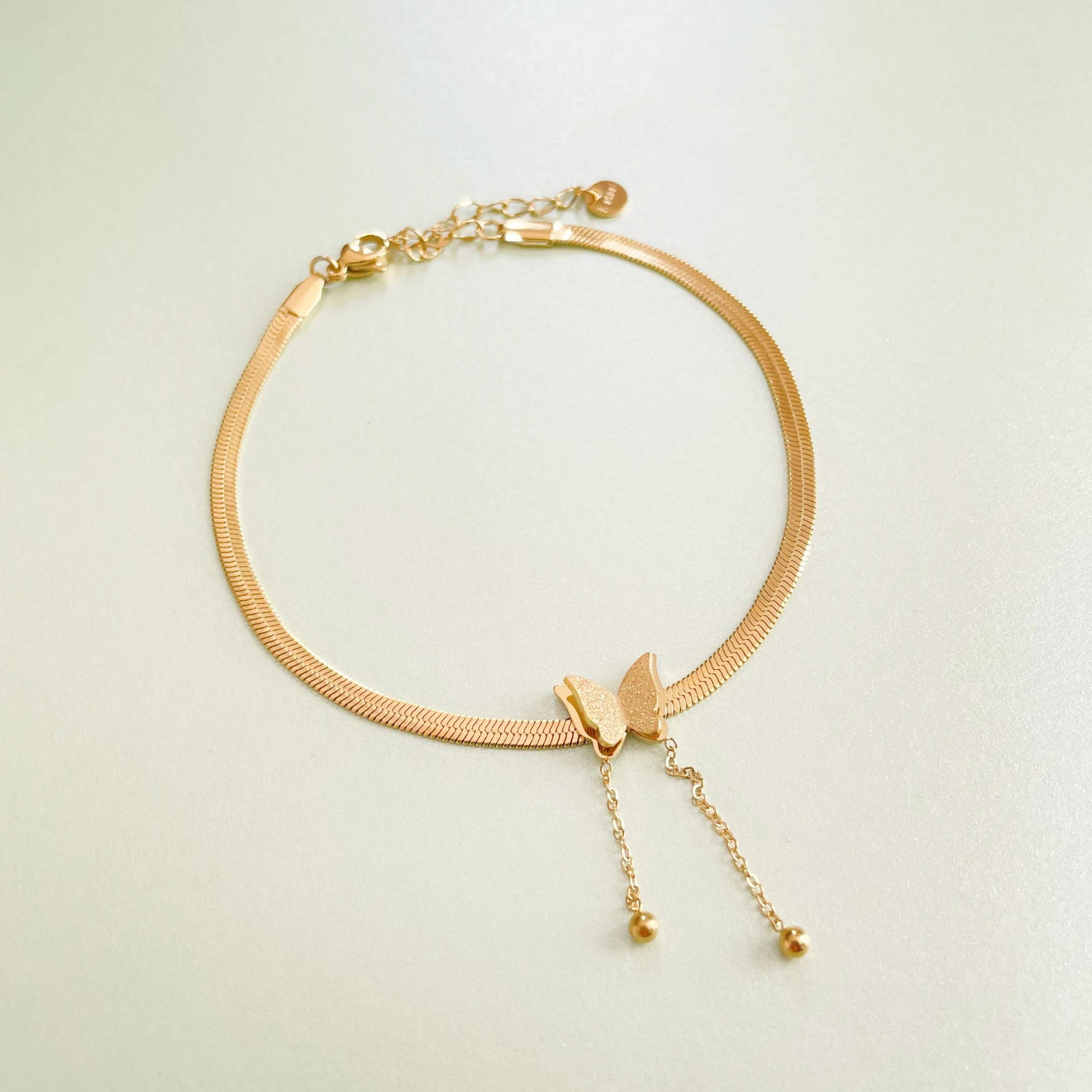 Zaari Luxe 18k Gold Plated Butterfly Anklet sold by Luxe Tones product image thumbnail 3