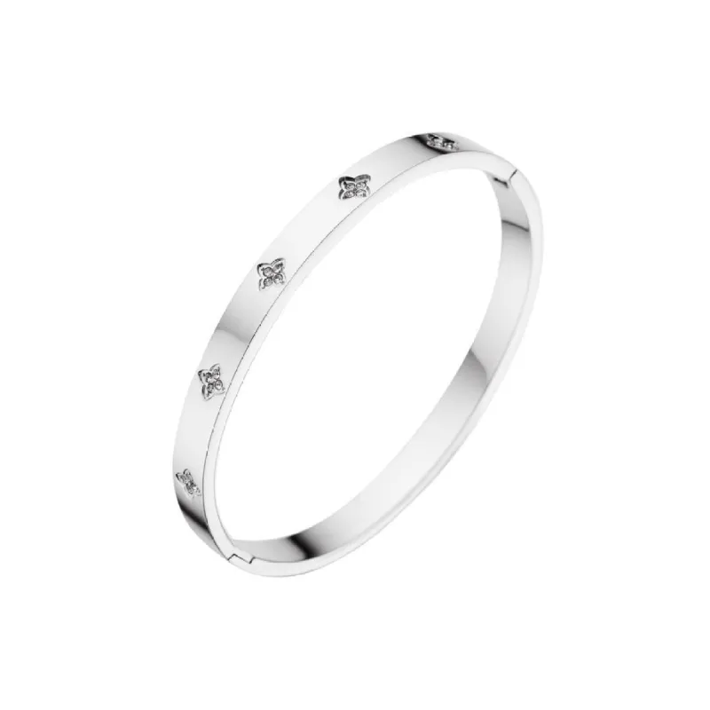 Avana Luxe Stainless Steel Clover Bangle sold by Luxe Tones