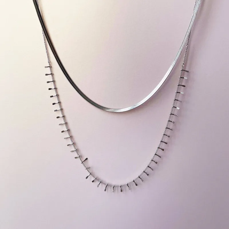 Elisaria Luxe Stainless Steel Double  Layered Necklace sold by Luxe Tones