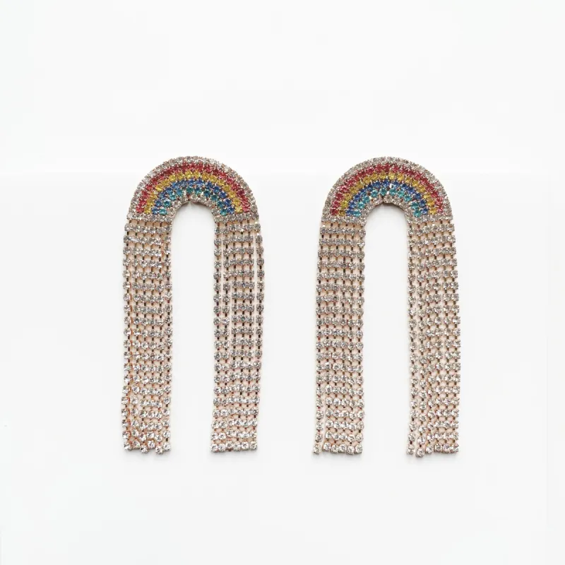 Lexis Statement Rainbow Cascade Earrings sold by Luxe Tones