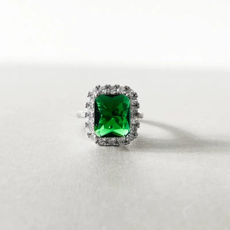 Catherine Emerald Green Cocktail Ring made by Luxe Tones