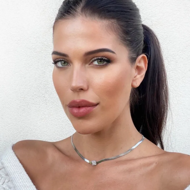 Daphne Luxe Silver Jewel Necklace sold by Luxe Tones